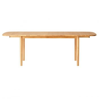 木製橢圓餐桌/橡木/摺疊加長140-220