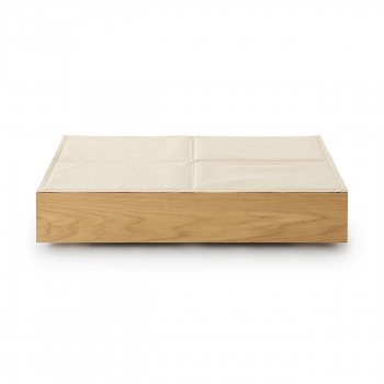 橡木床架用床下收納盒用蓋/聚酯棉麻混